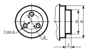 Схема конца выходного вала редуктора Ц2Н для подключения приборов и автоматики