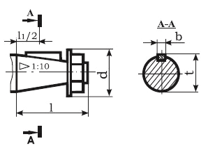 Схема концов входного вала редуктора Р