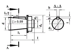 Схема кончиеских входных и выходных концов валов редуктора РК