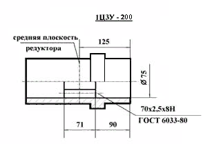 Схема полых выходных валов редутора Ц3У-200