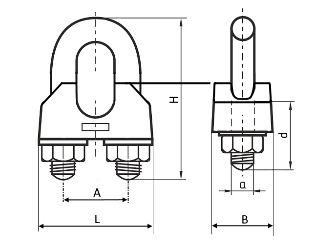 Зажим канатный ОСТ 24.090.51-86 исполнение I
