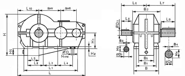 Схема редуктора Ц2У-400КМ