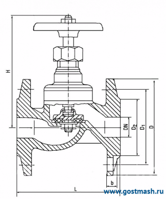 Вентиль чугунный 15КЧ19П Dу 40