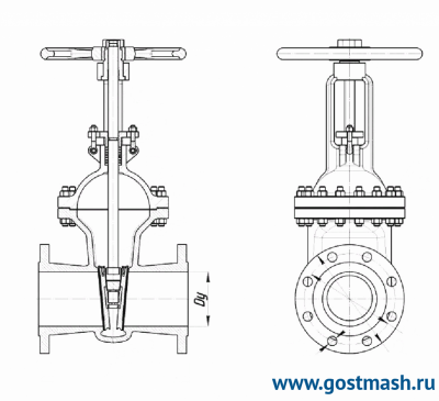 Задвижка 30С64НЖ Pу 25 Dу 250